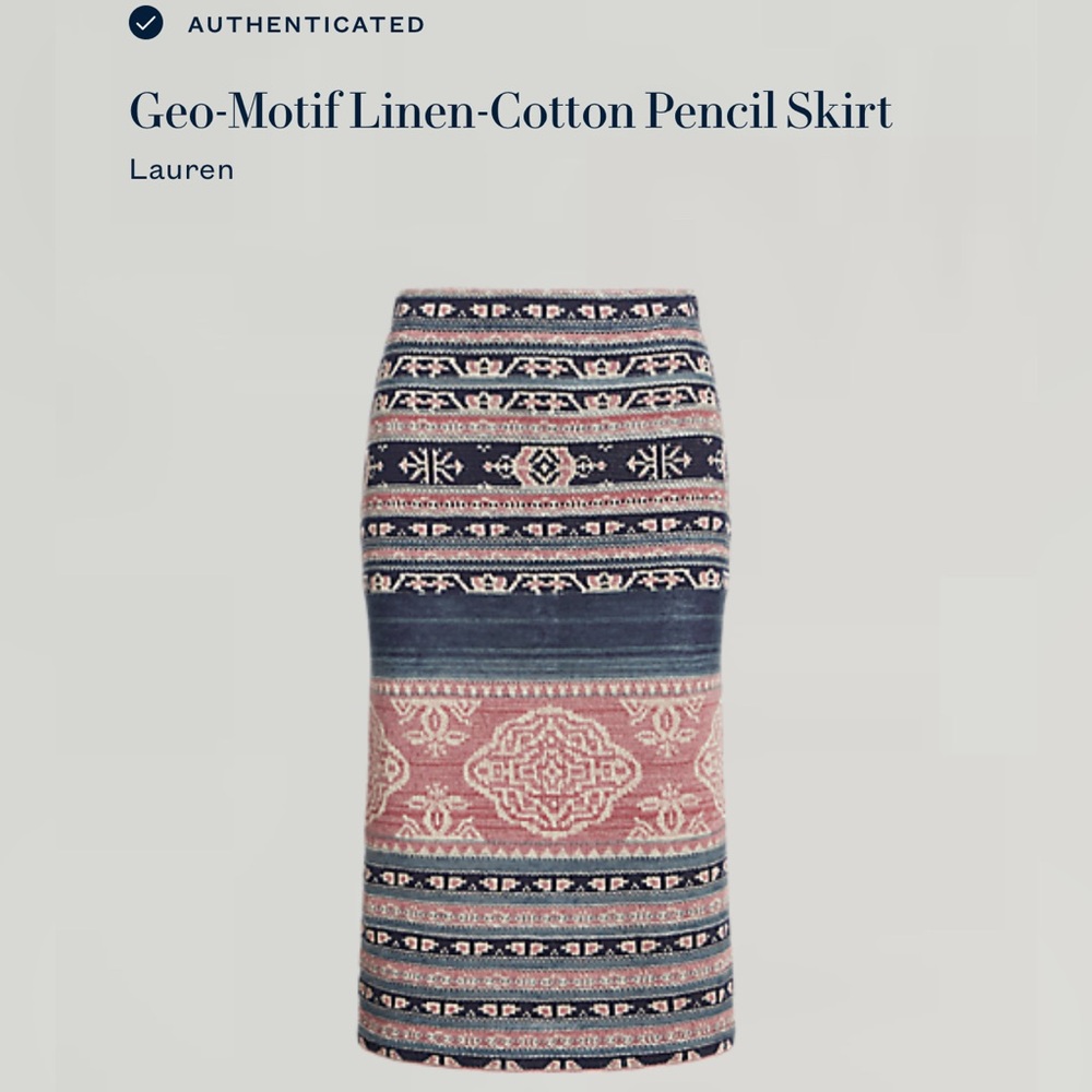 Geo-Motif Linen-Cotton Pencil Skirt
Lauren
